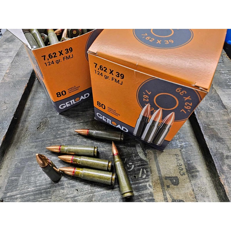 7,62x39mm FMJ Getload – amunicja treningowa w pakiecie 80 szt. dla pasjonatów strzelectwa